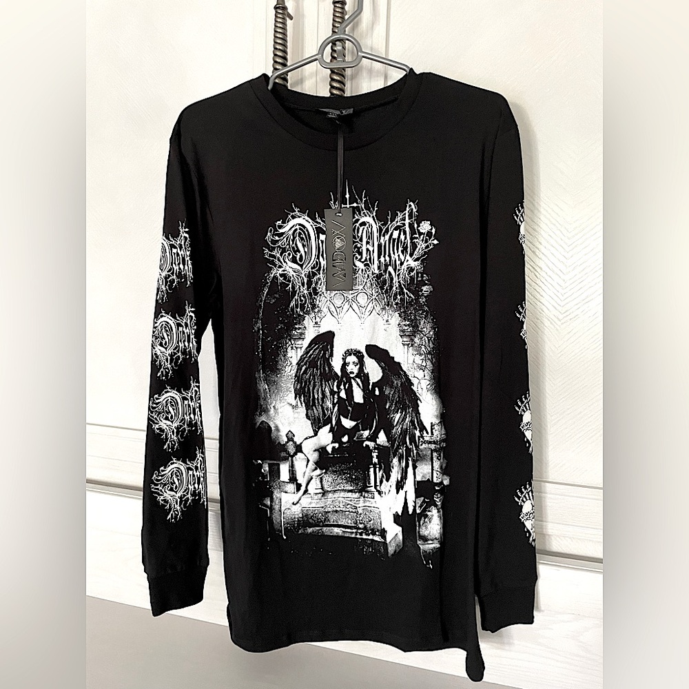 NWT DollsKill/Widow Dark Angel Long Sleeve Top